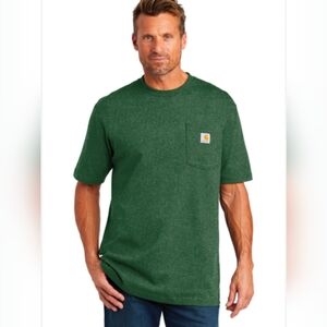 CARHARTT Loose Fit Heavyweight Logo Pocket Work T-Shirt Men's M Northwoods Green